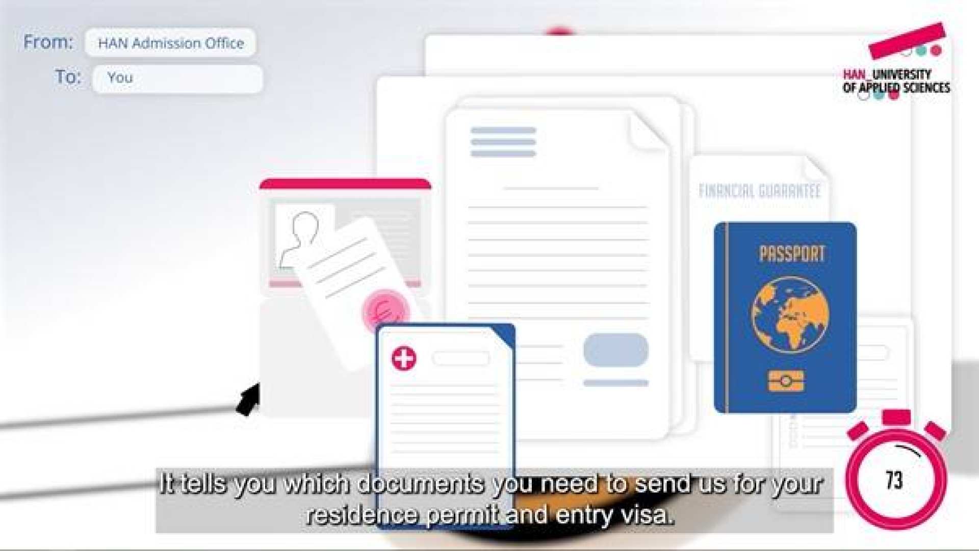 YouTube still of video explaining the HAN VISA procedure for international students. 