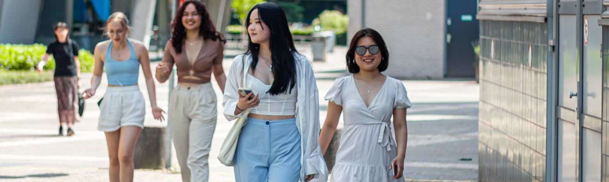 Students walking