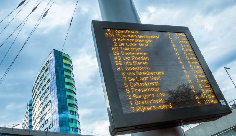 Timetable at the bus station in Arnhem