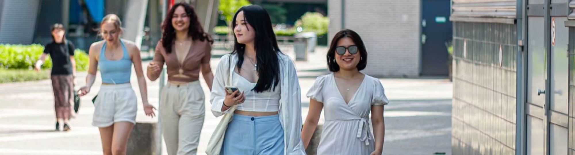 Students walking