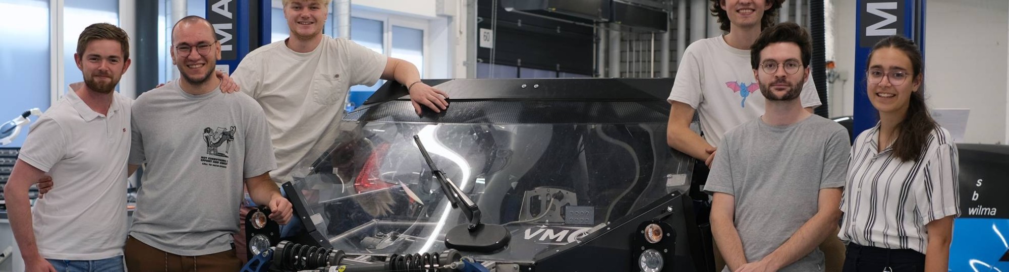 Three HAN students from the Netherlands, one student from ETH Zurich, and two from Purdue University with the MRP, the vehicle that started MORE. Photo: Georgi Georgiev.