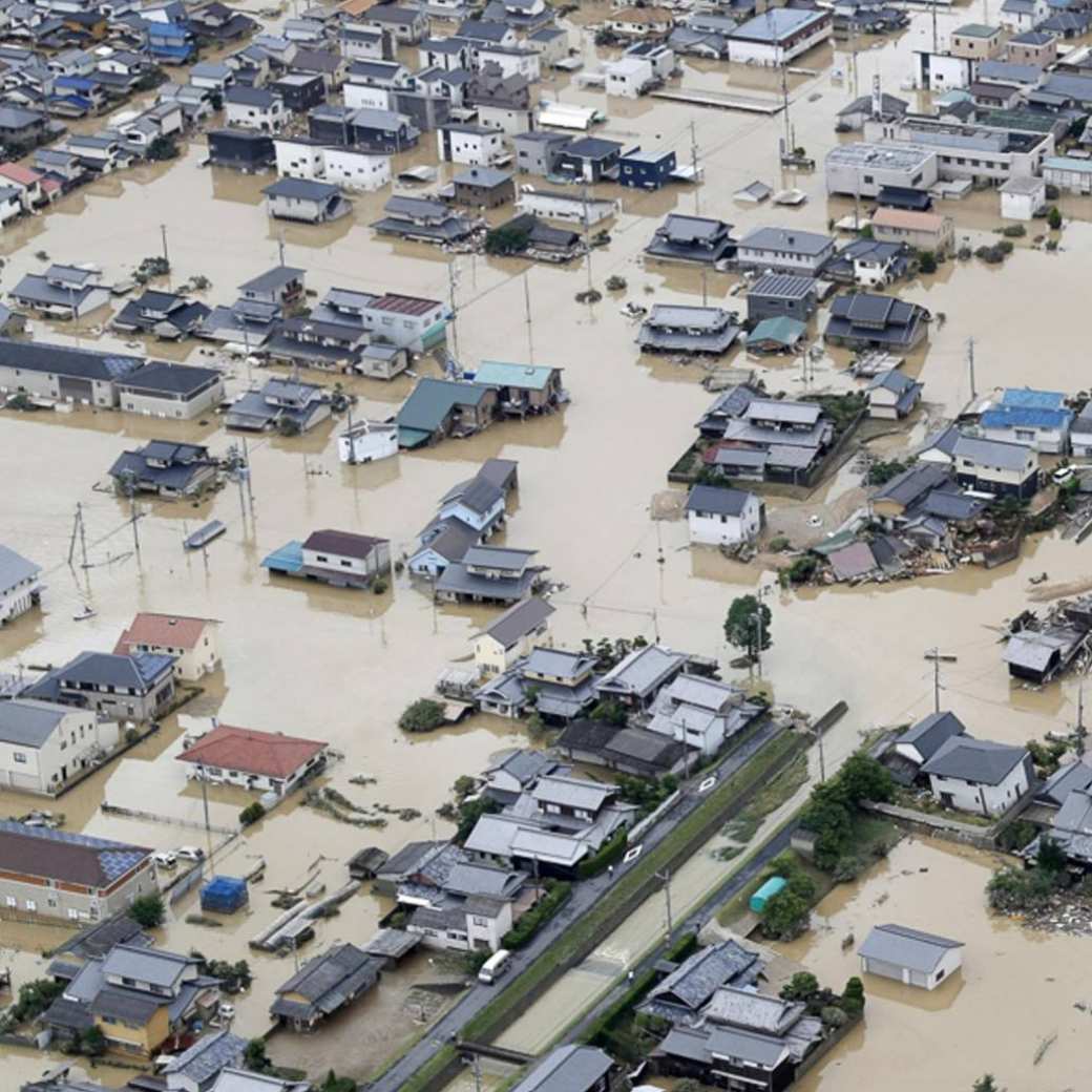 civiele techniek overstroming door dijkdoorbraak japan