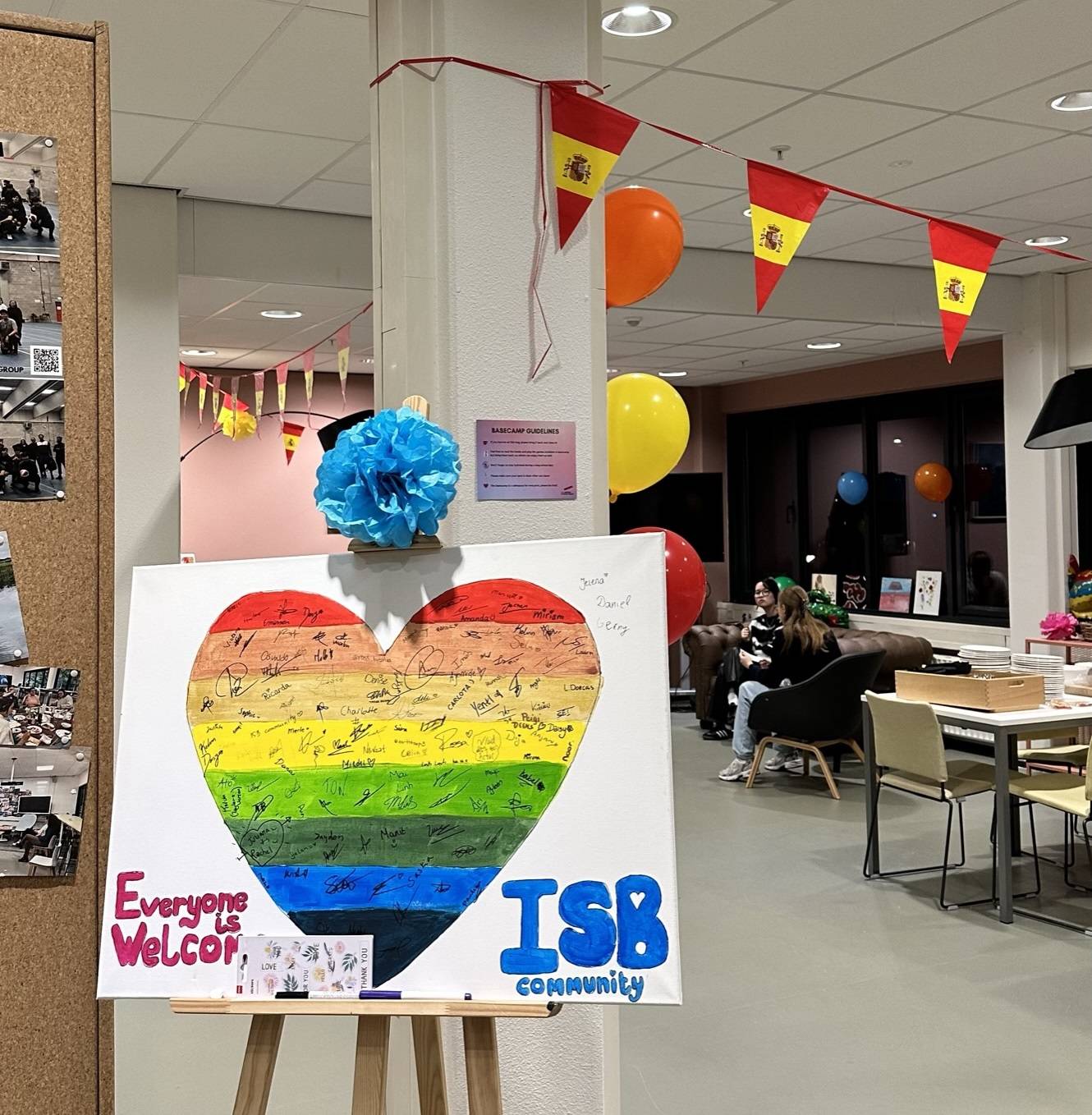 This beautiful rainbow heart is adorned with hundreds of signatures from ISB staff and students. Thtough it, we want to send a clear message: 